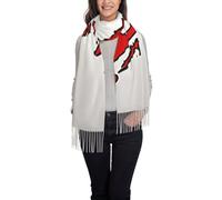 asbwuo Bufanda de cachemira cálida de invierno con mapa de la bandera de Indonesia, chal largo de pashmina con borlas para mujer.