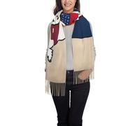 asbwuo Bufanda de cachemira cálida de invierno con mapa de la bandera del estado de Missouri, chal largo de pashmina con borla para mujer