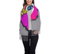 asbwuo Bufanda de cachemira cálida de invierno con mapa de la bandera portuguesa abstracta, chal largo de pashmina con borla para mujer