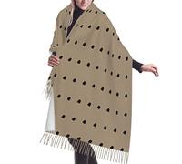 asbwuo Bufanda de cachemira con flecos y lunares en gris topo y negro. Las bufandas de seda de otoño e invierno son las más cálidas y suaves: poncho, chal y accesorio de moda.