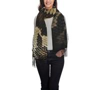 asbwuo Bufanda de piel de serpiente con tacto de cachemira, cálida y cálida para invierno, chal largo de pashmina con borlas para mujer.