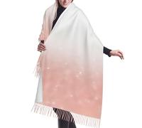 asbwuo Bufanda elegante con diseño de bloques de color rosa degradado y purpurina dorada para mujer, chal de cachemira con borlas a cuadros, bufandas grandes de gran tamaño.