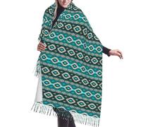 asbwuo Bufanda étnica del suroeste con diseño geométrico de rayas navajo para mujer, chal de cachemira con borlas a cuadros, bufandas grandes de gran tamaño