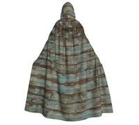 asbwuo Cape à capuche épaisse imprimée (effet bois de grange rustique) unisexe, idéale pour Halloween, vampire, sorcière ou magicien, pour un cosplay de Noël ou autre occasion.