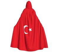 asbwuo Cape à capuche imprimée drapeau de Turquie pour adulte, idéale pour Halloween, le cosplay, les fêtes et plus encore.