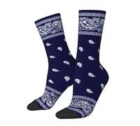 asbwuo Chaussettes bandana bleu véritable pour hommes/femmes, cadeaux, chaussettes décontractées unisexes fantaisie