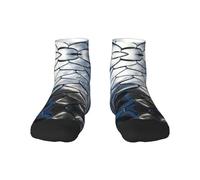 asbwuo Chaussettes fantaisie à imprimé écailles de poisson argentées pour femmes, hommes, unisexes, idéales pour la course, l'entraînement et le travail.
