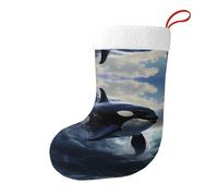 asbwuo Christmas Decorative Stocking - Perfect for Decorating Offices, Trees, Fireplaces Orca Killer Whale Printed