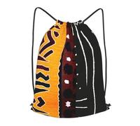 asbwuo Contemporary Afrocentric Outdoor Leisure Drawstring Backpack, Lightweight Waterproof Sports Bag For Men & Women - Gym, Yoga, Travel