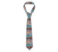 asbwuo Cravate homme à imprimé bateau de croisière pour fête au bord de la piscine - Cravate en soie pour homme, tendance pour les affaires, les mariages, les fêtes et comme cadeau
