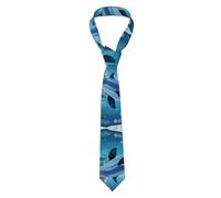 asbwuo Cravate homme motif dauphin hiver - Cravate en soie pour homme, tendance pour les affaires, les mariages, les fêtes et comme cadeau