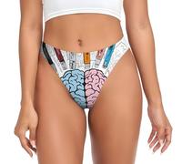 asbwuo Culottes sans Coutures imprimées Cerveau Humain pour Femmes, Slips Doux et Extensibles en Spandex pour Un Confort Optimal