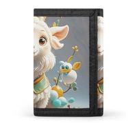 asbwuo Cute Goat Slim Wallets for Men Money Clip Card Holder Wallet Men's Trifold Wallet and Coin Pocket