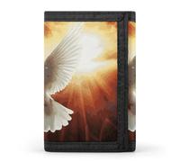 asbwuo Dove Sun Art Slim Wallets for Men Money Clip Card Holder Wallet Men's Trifold Wallet and Coin Pocket