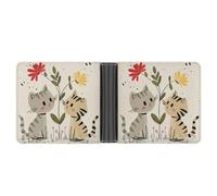 asbwuo Draw Two Cats Leather Bifold Wallet with 2 Hidden Pockets 6 Card Slots Slim Wallets for Cash, Cards, and ID
