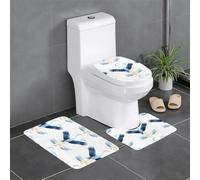asbwuo Ensemble de 3 Tapis de Sol antidérapants, Motif héron géant dans Le Ciel étoilé, Tapis de Toilette en Forme de U, Bien fixé, Absorbant et Durable, épais et Confortable.