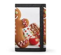 asbwuo Gingerbread Man Candy Slim Wallets for Men Money Clip Card Holder Wallet Men's Trifold Wallet and Coin Pocket