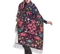 asbwuo Hermoso chal persa oriental antiguo con diseño de jarrón para mujer, chal de cachemira con borlas a cuadros, bufandas grandes de gran tamaño.