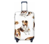 asbwuo Housse de Bagage élastique Anti-Rayures Motif Berger des Shetland, Compatible avec Les Bagages de 18-32 Pouces