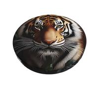 asbwuo Housse de Coussin de Chaise de Bar Ronde Jungle Tiger, Coussin élastique antidérapant, Lavable et Facile à Installer, Housse de Tabouret Ronde Anti-poussière