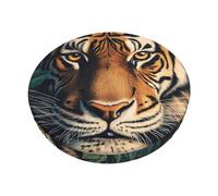 asbwuo Housse de Coussin de Chaise de Bar Ronde Jungle Tiger, Coussin élastique antidérapant, Lavable et Facile à Installer, Housse de Tabouret Ronde Anti-poussière