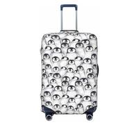 asbwuo Housse de Protection pour Valise à imprimé Esquisse de bébé Pingouin Mignon, Protection de Valise Tendance Lavable et résistante aux Rayures, Noir, Petite Taille