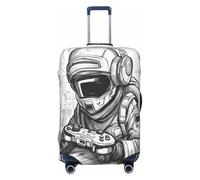 asbwuo Housse de Protection pour Valise avec imprimé Monochrome Style Esquisse, Protection pour Valise Tendance, Lavable et résistante aux Rayures, Noir, Petite Taille