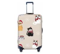 asbwuo Housse de Valise à Motif Chats de Noël, Protection de Voyage, imprimé Graphique Double Face, Housse élastique (pour valises de 56 à 61 cm)