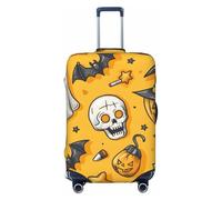 asbwuo Housse de Valise à Motif de Noël sur Fond Jaune, Protection de Voyage, Impression Graphique Double Face, Housse élastique (pour valises de 56 à 61 cm)