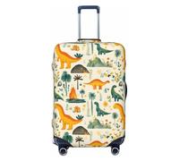 asbwuo Housse de Valise à Motif Dinosaure Ancien et Arbre, élastique et Lavable, Taille très Grande (Valise de 74 à 81 cm)