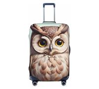 asbwuo Housse de Valise à Motif Hibou et Fleurs, Protection de Voyage, Housse élastique imprimée Recto Verso (pour valises de 56 à 61 cm)