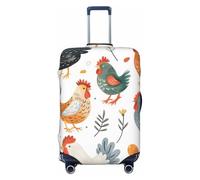 asbwuo Housse de Valise à Motif Poules pondeuses Mignonnes et colorées, Protection de Voyage, Housse de Bagage élastique imprimée Recto Verso (pour valises de 56 à 61 cm)