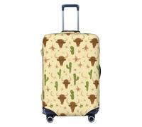 asbwuo Housse de Valise à Motif Vache, Cactus et étoile, Protection élastique Lavable, Taille très Grande (Valise de 74 à 81 cm)