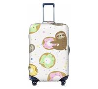 asbwuo Housse de Valise Amusante avec Paresseux et Donut, Protection élastique Lavable, Grande Taille (Valise de 25 à 28 Pouces)