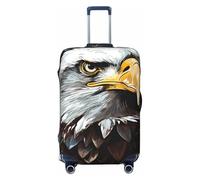 asbwuo Housse de Valise avec Aigle et Drapeau de la fête Nationale américaine, Protection de Voyage, Housse élastique imprimée Recto Verso (pour valises de 74 à 81 cm)