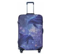 asbwuo Housse de Valise avec Un Dauphin Charmant, Protection élastique Lavable, Grande Taille (Valise de 25 à 28 Pouces)