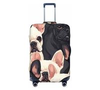 asbwuo Housse de Valise Bouledogue français élastique, Lavable et Anti-Rayures, avec Fermeture éclair dissimulée, pour valises de 45 à 80 cm (Petit modèle).