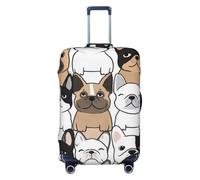 asbwuo Housse de Valise Bouledogue français Mignonne, élastique et Lavable, Protection Anti-Rayures, Fermeture éclair Invisible, pour valises de 45 à 80 cm (très Grande Taille).