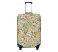 asbwuo Housse de Valise Corgi & Lily, Protection élastique Lavable, Grande Taille (Valise de 25 à 28 Pouces)
