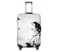 asbwuo Housse de Valise Design 43 à Motif Corbeau, Protection Lavable Haut de Gamme avec Fermeture éclair et Boucle sécurisées, Convient aux valises de Voyage de 45 à 80 cm (Taille Moyenne).