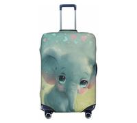 asbwuo Housse de Valise éléphanteau Mignon dans Une Prairie Fleurie, élastique et Lavable, Taille XL (Valise de 74 à 81 cm)