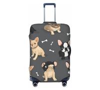 asbwuo Housse de Valise Mignonne à Motif Bouledogue français, élastique et Lavable, Protection Anti-Rayures, Fermeture éclair Invisible, pour valises de 45 à 80 cm (Petit Format).