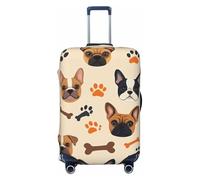 asbwuo Housse de Valise Mignonne à Motif Bouledogue français, élastique et Lavable, Protection Anti-Rayures, Fermeture éclair Invisible, pour valises de 45 à 80 cm (Petit Format).