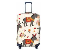 asbwuo Housse de Valise Mignonne avec Un âne et Un Panier de Fleurs, élastique et Lavable, Protection Anti-Rayures, Fermeture éclair Invisible, pour valises de 18 à 32 Pouces (Petit modèle).