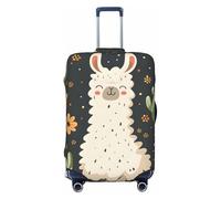 asbwuo Housse de Valise Motif alpaga et Cactus, Protection de Voyage, imprimé Graphique Double Face, élastique (pour valises de 56 à 61 cm)