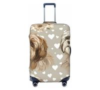 asbwuo Housse de Valise pour Chiot Shih Tzu Marron, Protection de Voyage, imprimé Graphique Double Face, Housse élastique (pour valises de 56 à 61 cm)