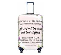 asbwuo Housse de Valise Psaumes 107:19-21, Protection Lavable de qualité supérieure avec Fermeture éclair et Boucle sécurisées, Convient aux valises de Voyage de 45 à 80 cm (Grand Format).