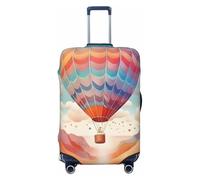 asbwuo Housse de Valise Romantique Rose à Motif montgolfière, Protection de Voyage, Housse élastique imprimée Recto Verso (pour valises de 56 à 61 cm)