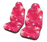 asbwuo Housses de siège Auto universelles Saint-Valentin Love, Lot de 2 pièces - Protections de siège Avant Extensibles pour Voitures, camions et SUV, Coupe baquet, Respirantes
