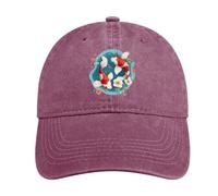 asbwuo Japanische Fisch-Baseballkappe, modisch, Baumwolle, Denim, Vintage, verstellbar, Sonnenblende, Papa-Mützen für Damen und Herren